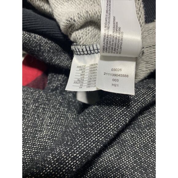 Roots Hoodie Mens Extra Large Grey Canada Buffalo Plaid Maple Leaf Heritage XL - Picture 7 of 10